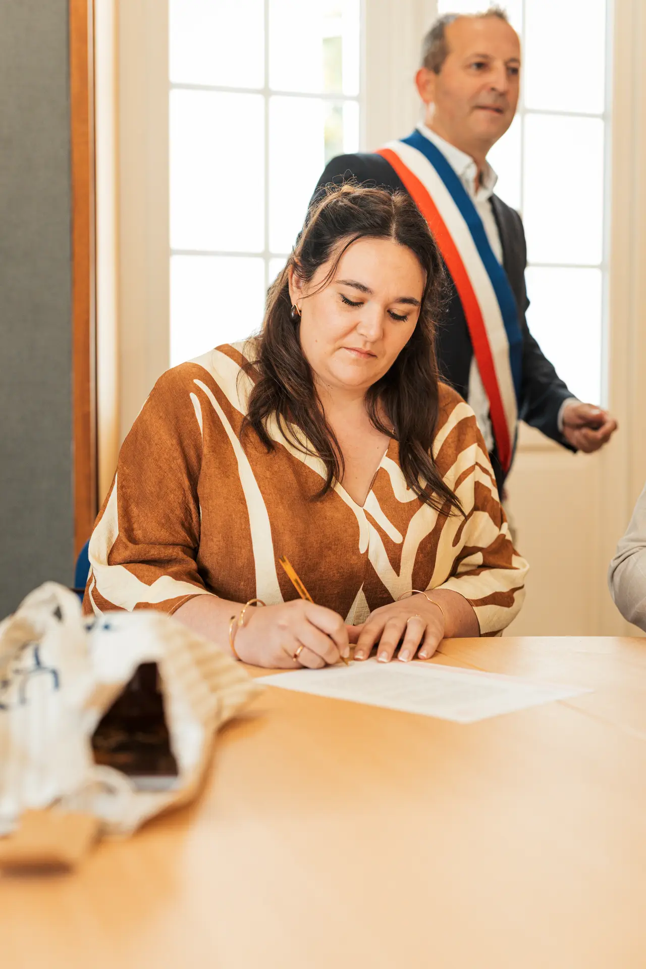 la signature d'un témoin sur le registre